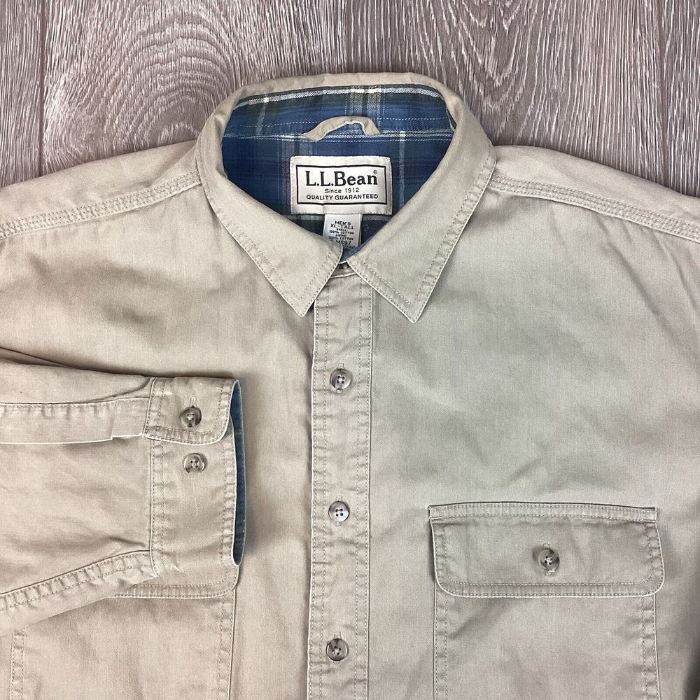 LL BEAN Barn‎ / Field Jacket Light Brown Men's XL TALL Flannel Lined Vintage Tan